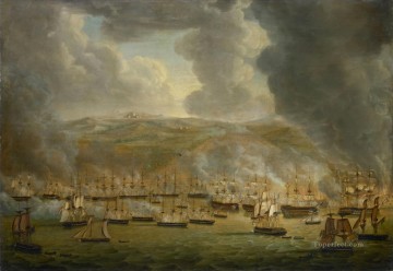海戦 Painting - 1816 年に英オランダ艦隊がアルジェを攻撃 ジェラルドゥス・ラウレンティウス・クルチェス 1817 年海戦
